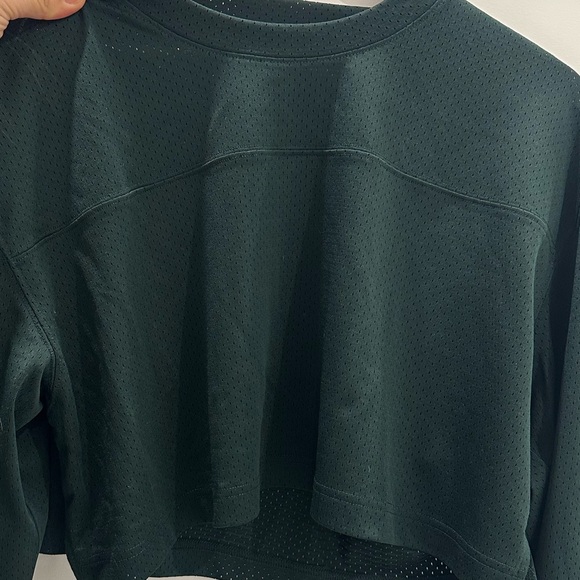 TNA Forest Green Mesh Crop Top - Picture 3 of 3